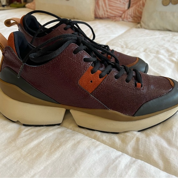 Rag and Bone Manston Burgundy Leather Jogger Running Athleisure shoe sz … - Picture 5 of 14